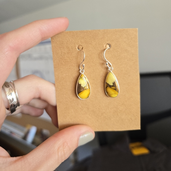 Handmade Jewelry - Honey Dahlia Turquoise Earrings